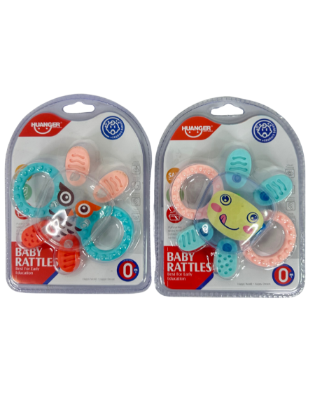 🍼 عضّاضة وخشخيشة للأطفال – HUANGER Baby Rattles 🌈